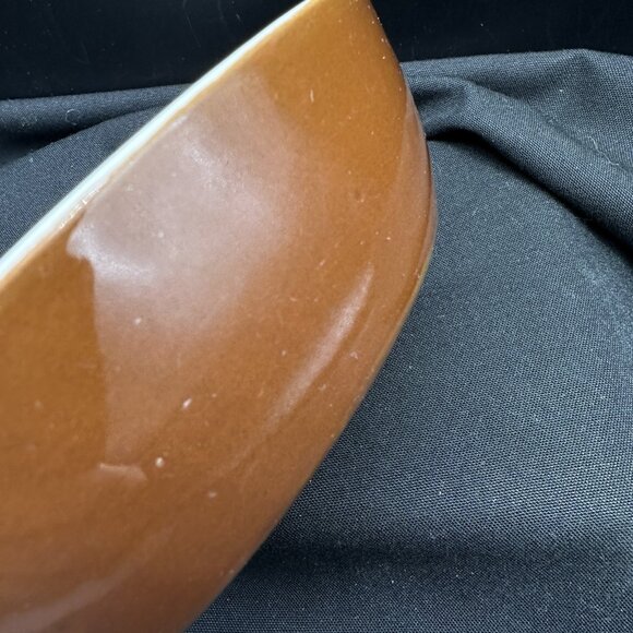 Set Of 2 Hall Small Oval Individual Bakers Brown White Oven Safe Vintage USA - Picture 12 of 12